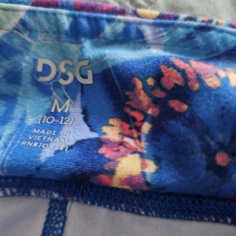 DSG Vibrant Floral Kids Leggings - Blue and Pink